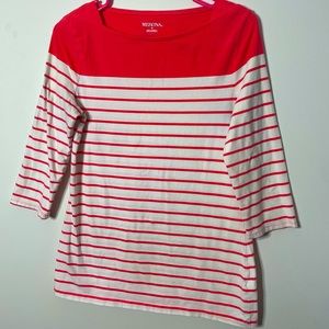 Merona stripped red and white cotton shirt top. Medium